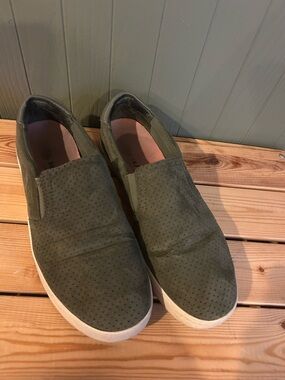 Dr. Scholl's Olive Green Slip-On Perforated Sneakers